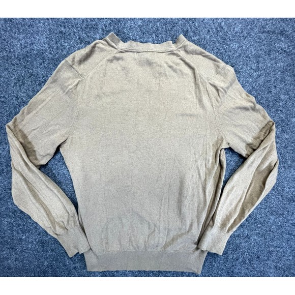 Banana Republic Men’s Medium Luxury Blend V Neck Sweater Brown Silk Cashmere - Picture 3 of 8
